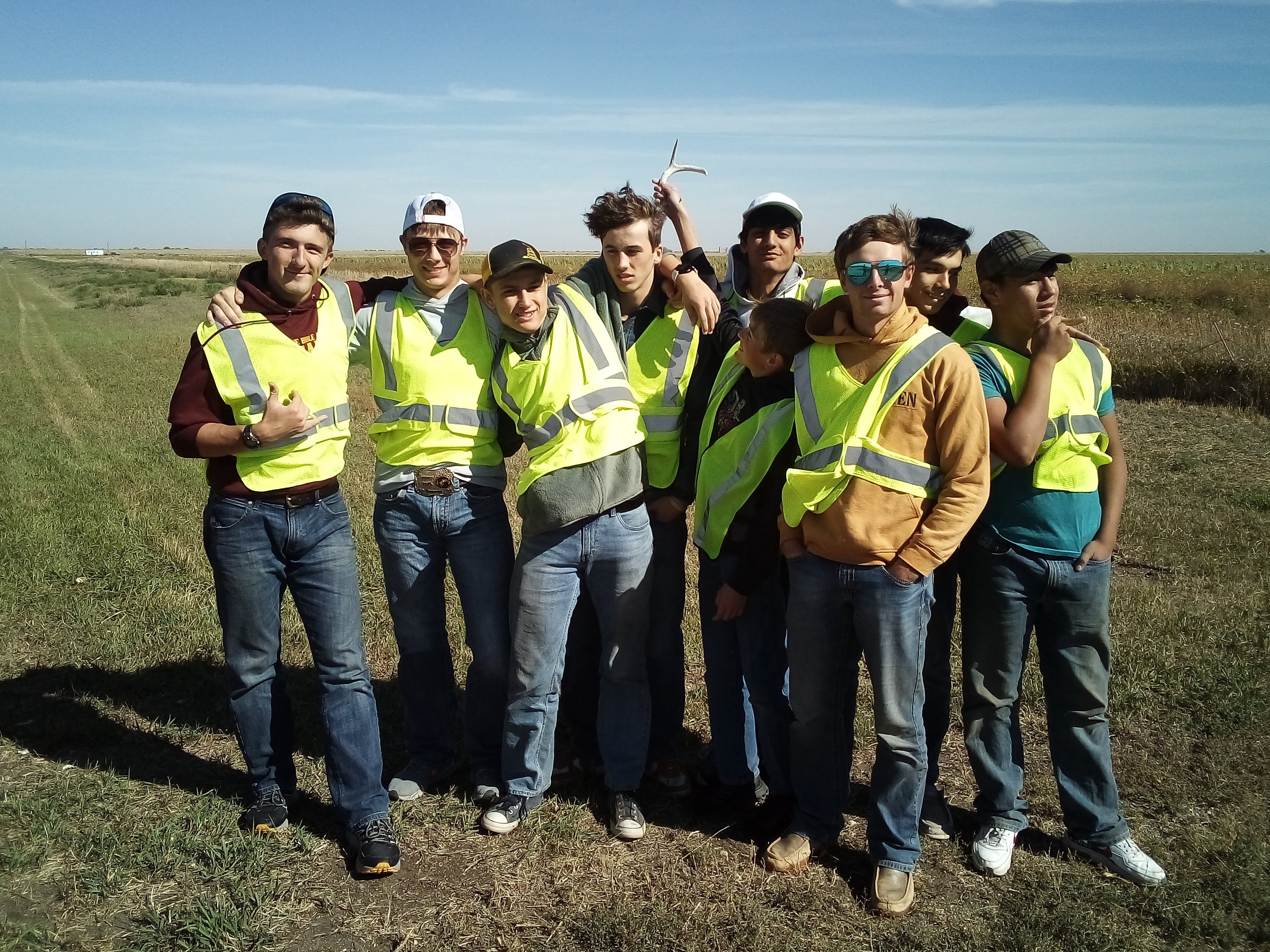 Sunshine Bible Academy FFA students working with livestock
